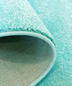 Kinderteppich Rund Softpile - Mintblau - close up vouw, thumbnail