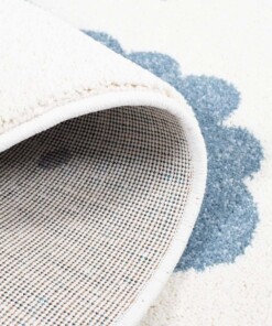 Kinderteppich Rund Wolke & Sterne 3D - Creme/Blau - close up vouw, thumbnail Kinderteppich Rund Wolke & Sterne 3D - Creme/Blau - close up vouw, thumbnail