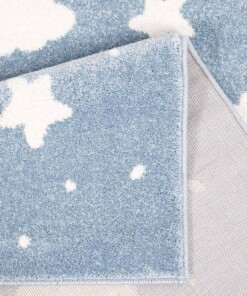 Kinderteppich Wolke & Stern 3D - Blau/Creme - close up vouw, thumbnail