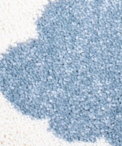 Kinderteppich Rund Wolke & Sterne 3D - Creme/Blau - close up materiaal, thumbnail Kinderteppich Rund Wolke & Sterne 3D - Creme/Blau - close up materiaal, thumbnail