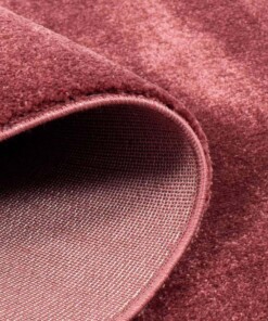 Velour Teppich Rund Gala - Rot - close up vouw, thumbnail