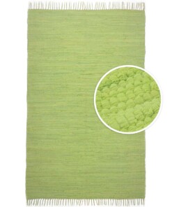 Kelim Teppich Handgewebt Bomull - Grün - overzicht boven, thumbnail