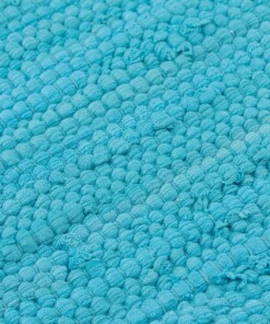 Kelim Teppich Handgewebt Bomull - Türkis - close up materiaal, thumbnail Kelim Teppich Handgewebt Bomull - Türkis - close up materiaal, thumbnail