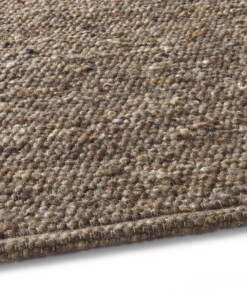 Wollteppich Handgewebt Oslo - Braun - close up zijkant, thumbnail