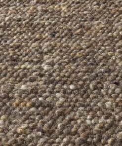 Wollteppich Handgewebt Oslo - Braun - close up materiaal, thumbnail