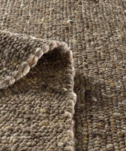 Wollteppich Handgewebt Oslo - Braun - close up vouw, thumbnail