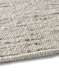 Wollläufer Handgewebt Oslo - Creme - close up zijkant, thumbnail