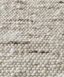 Wollläufer Handgewebt Oslo - Creme - close up materiaal, thumbnail