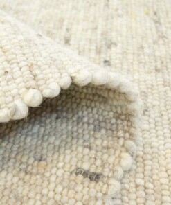 Wollteppich Handgewebt Ylva - Beige - close up vouw, thumbnail