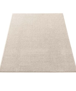 Kurzflor Teppich Qualis - Creme - overzicht schuin, thumbnail