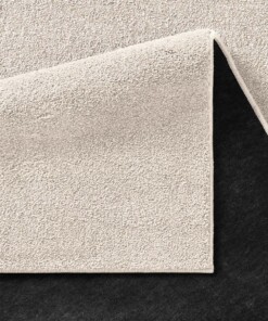 Kurzflor Teppich Qualis - Creme - close up vouw, thumbnail