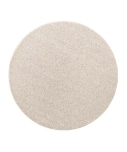 Teppich Rund Kurzflor Qualis - Creme - overzicht boven
