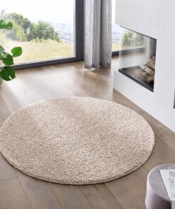 Hochflor Teppich Rund Classic - Creme - sfeer, thumbnail