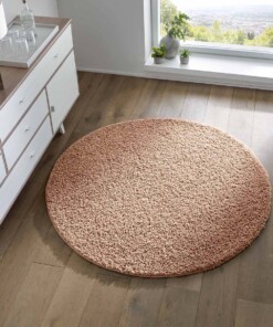 Hochflor Teppich Rund Spectrum - Beige - sfeer, thumbnail