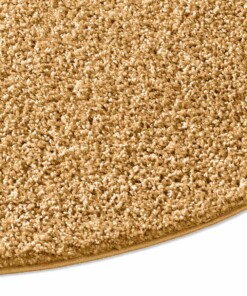 Hochflor Teppich Rund Spectrum - Senfgelb - close up zijkant, thumbnail