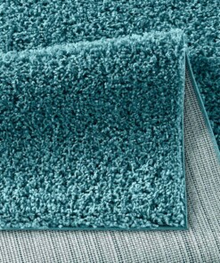 Hochflor Läufer Spectrum - Türkis - close up vouw, thumbnail