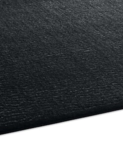 Flauschiger Teppich Loft - Schwarz (waschbar 30°C) - close up zijkant, thumbnail