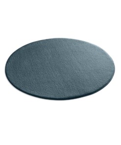 Flauschiger Teppich Rund Loft - Blau (waschbar 30°C) - overzicht schuin