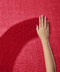 Flauschiger Teppich Rund Loft - Rot (waschbar 30°C) - close up materiaal, thumbnail Flauschiger Teppich Rund Loft - Rot (waschbar 30°C) - close up materiaal, thumbnail