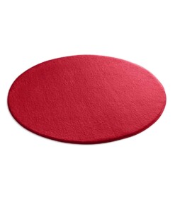 Flauschiger Teppich Rund Loft - Rot (waschbar 30°C) - overzicht schuin
