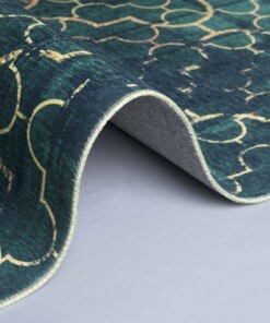 Teppich Nostalgia No. 8 - Smaragdgrün/Gold - close up, thumbnail Teppich Nostalgia No. 8 - Smaragdgrün/Gold - close up, thumbnail