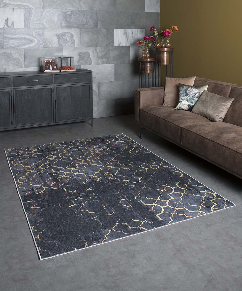 Teppich Nostalgia No. 9 - Schwarz/Gold - sfeer Teppich Nostalgia No. 9 - Schwarz/Gold - sfeer