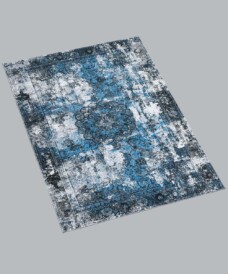 Vintage Teppich Nostalgia No. 1 - Blau - overzicht schuin, thumbnail Vintage Teppich Nostalgia No. 1 - Blau - overzicht schuin, thumbnail