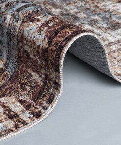 Vintage Teppich Nostalgia  No. 7 - Rostbraun - close up rol, thumbnail