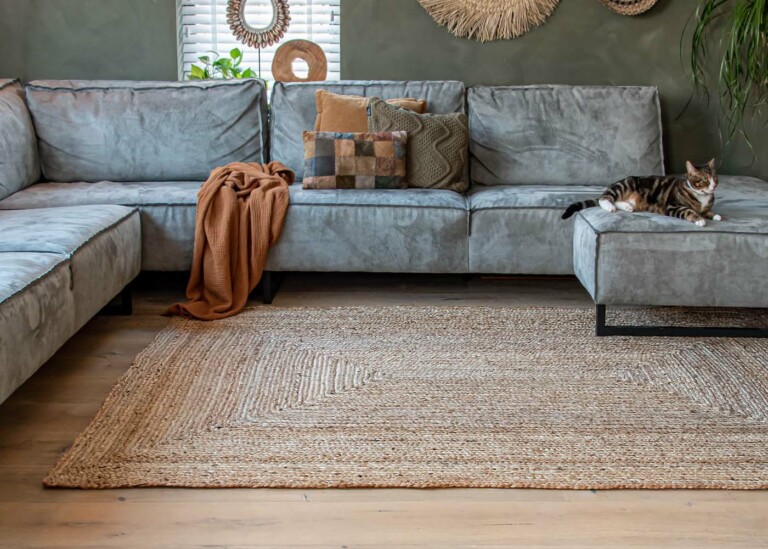Jute vloerkleed naturel sfeer