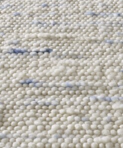 Wollläufer Handgewebt Oslo - Creme/Blau - close up materiaal, thumbnail