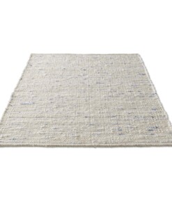 Wollläufer Handgewebt Oslo - Creme/Blau - overzicht schuin, thumbnail