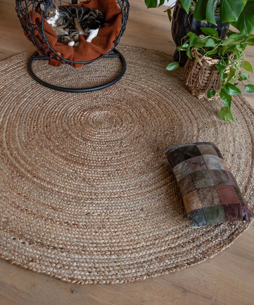 Jute Teppich Rund Boho & me Natural Tapeso