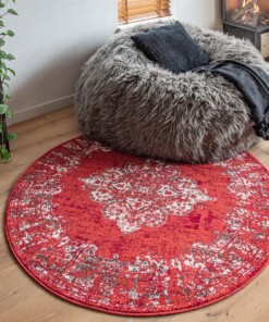 Vintage Teppich Rund Antiq - Rot