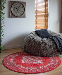 Vintage Teppich Rund Antiq - Rot