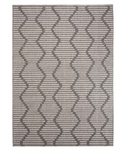 Outdoor Teppich Waves - Grau/Creme - overzicht boven