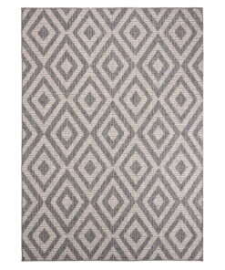 Outdoor Teppich Raute Kjeld - Blau/Creme - overzicht boven