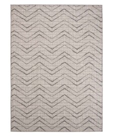 Outdoor Teppich Zick Zack Summer - Creme/Grau - overzicht boven, thumbnail