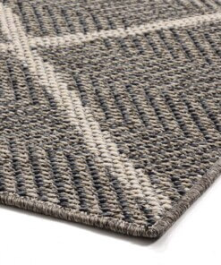 Outdoor Läufer Skandi Verner Grau/Creme - close up hoek, thumbnail