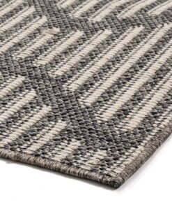 Outdoor Teppich Waves - Grau/Creme - close up hoek, thumbnail