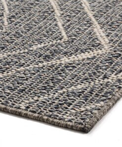 Outdoor Läufer Zick Zack Summer - Blaugrau - close up hoek, thumbnail Outdoor Läufer Zick Zack Summer - Blaugrau - close up hoek, thumbnail