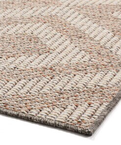 Outdoor Läufer Raute Kjeld - Altrosa/Creme - close up hoek, thumbnail