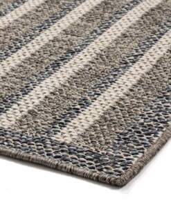 Outdoor Läufer Kariert Urban - Blau/Grau - close up hoek, thumbnail