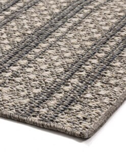 Outdoor Teppich Streifen Vinca - Grau/Creme