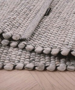 Wollteppich Lett - Hellgrau - close up vouw, thumbnail