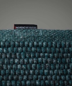Wollteppich Lett - Petrol - close up zijkant, thumbnail