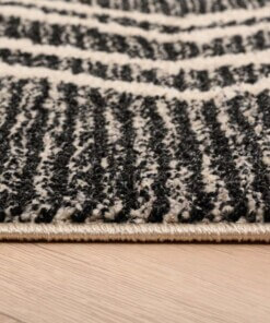 Berber Teppich Beni Ouarain Bahij - Anthrazit/Schwarz - close up zijkant, thumbnail