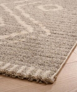 Berber Teppich Beni Ouarain Bahij - Hellgrau - close up hoek, thumbnail Berber Teppich Beni Ouarain Bahij - Hellgrau - close up hoek, thumbnail