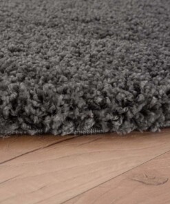 Hochflor Teppich Rund Shaggy Grand - Dunkelgrau