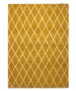 Wollteppich Rautenmuster Vinduer - Senfgelb/Creme - overzicht boven, thumbnail