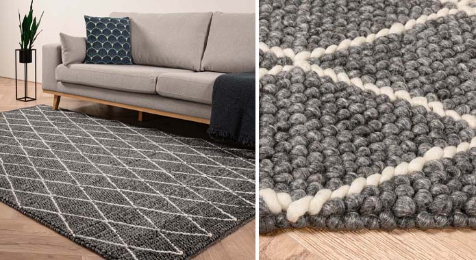 Geknüpfter Teppich kaufen, Schöne Textur aus weichem Material